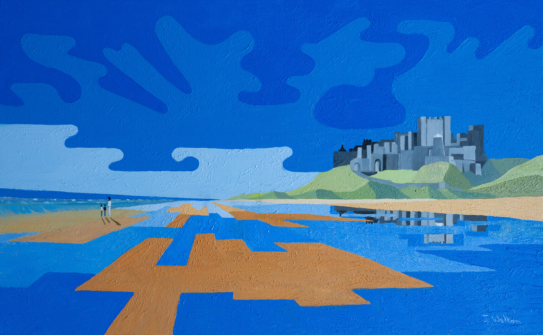 Joe Walton Artist - Ebb tide at Bamburgh