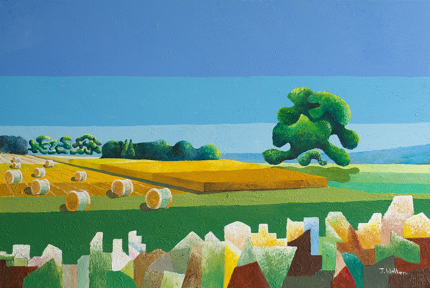 Joe Walton Artist - Hay bales near Upton